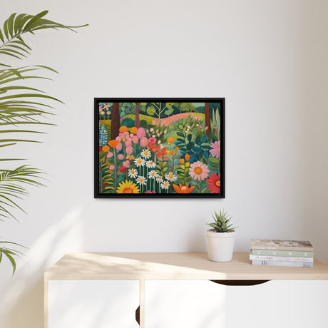 Enchanted Garden Canvas Art in Black Frame - Boho Garden Serenity Collection