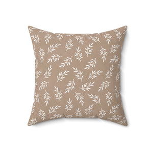 Serene Leaf Elegance Square Pillow