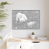 Polar Bear and Cub on the Shore, Torngat Mountains