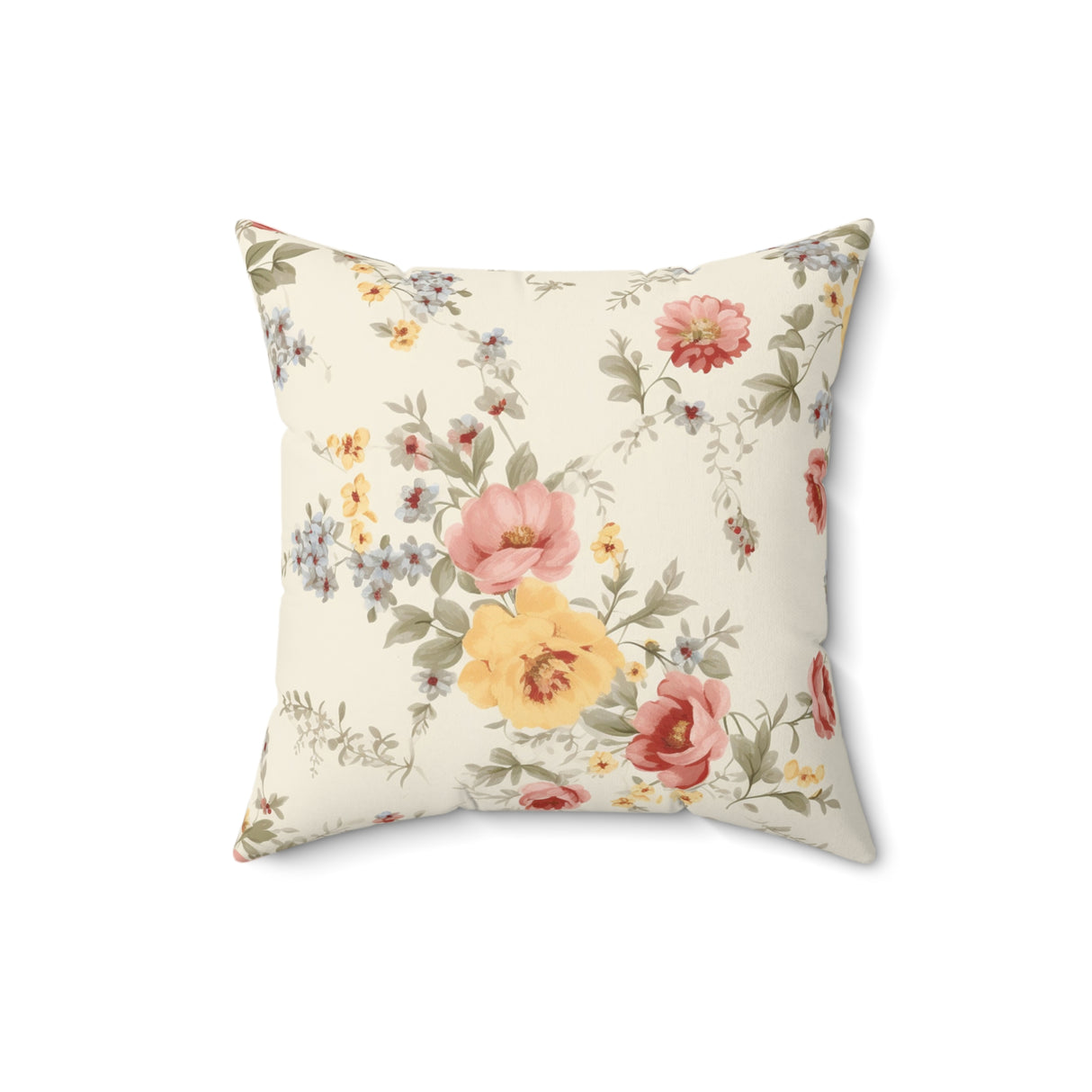 Cottage Wildflowers Square Pillow