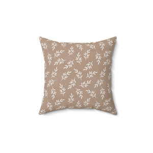 Serene Leaf Elegance Square Pillow