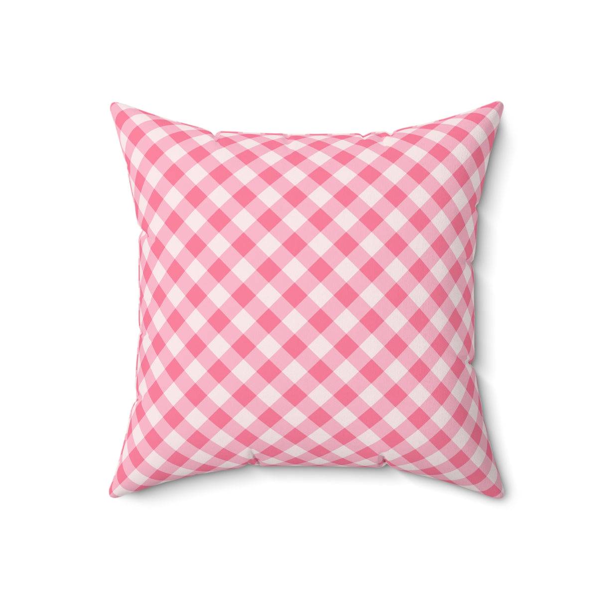 Pink Gingham Charm Square Pillow