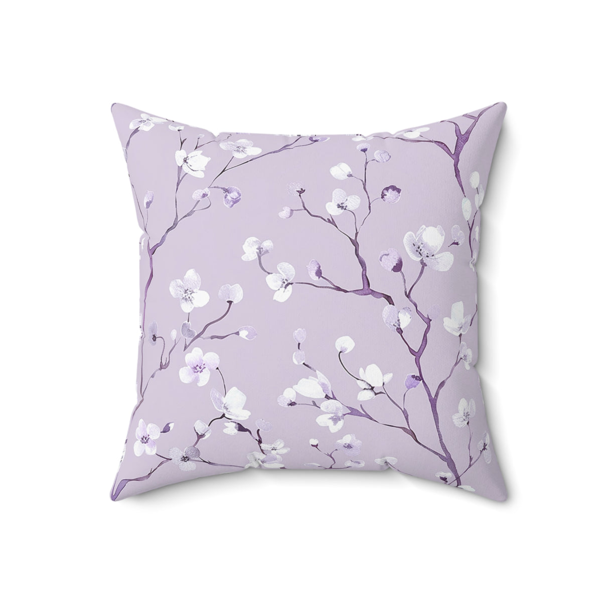 Lavender Blossom Branches Square Pillow