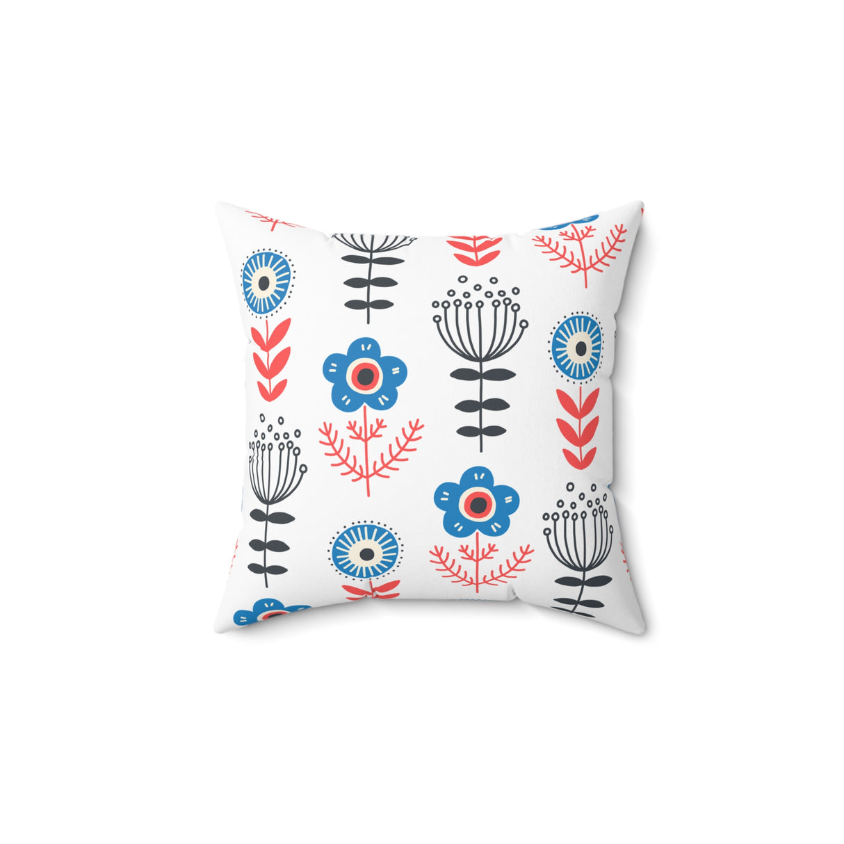 Folk Blooms Square Pillow