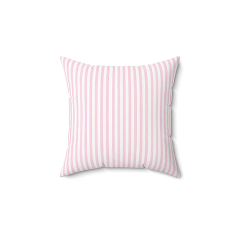 Blush Pinstripe Elegance Square Pillow