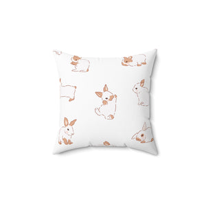 Playful Bunny Black Square Pillow