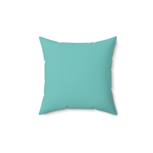 Tropical Aqua Blossoms Square Pillow