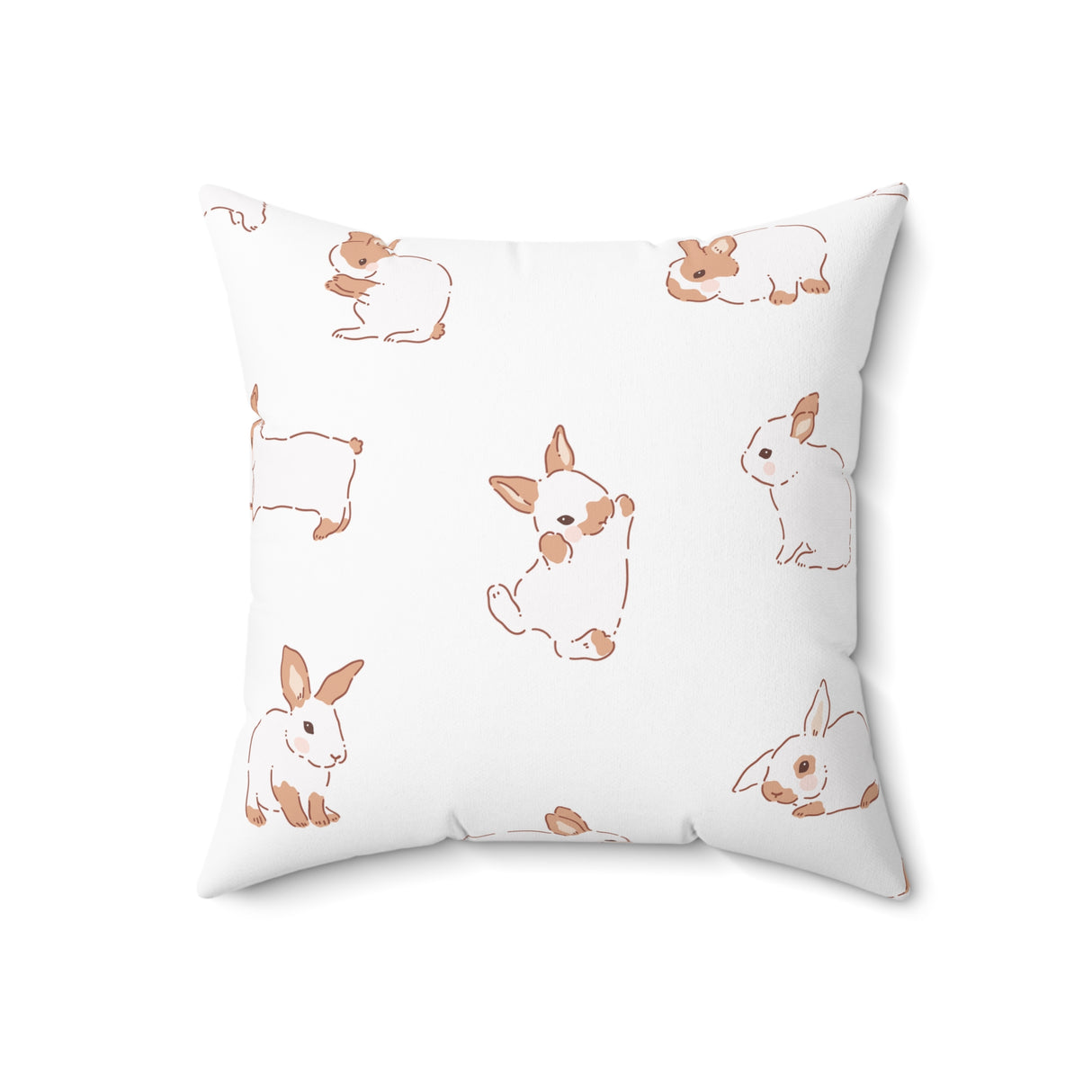 Midnight Bunny Whimsy Square Pillow