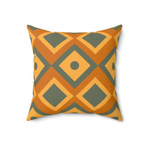 Vibrant Tribal Geometry Square Pillow