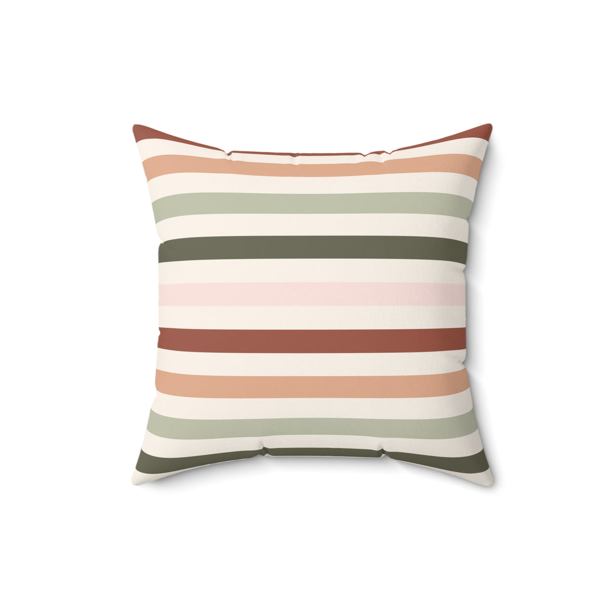 Earthy Striped Terracotta Square Pillow