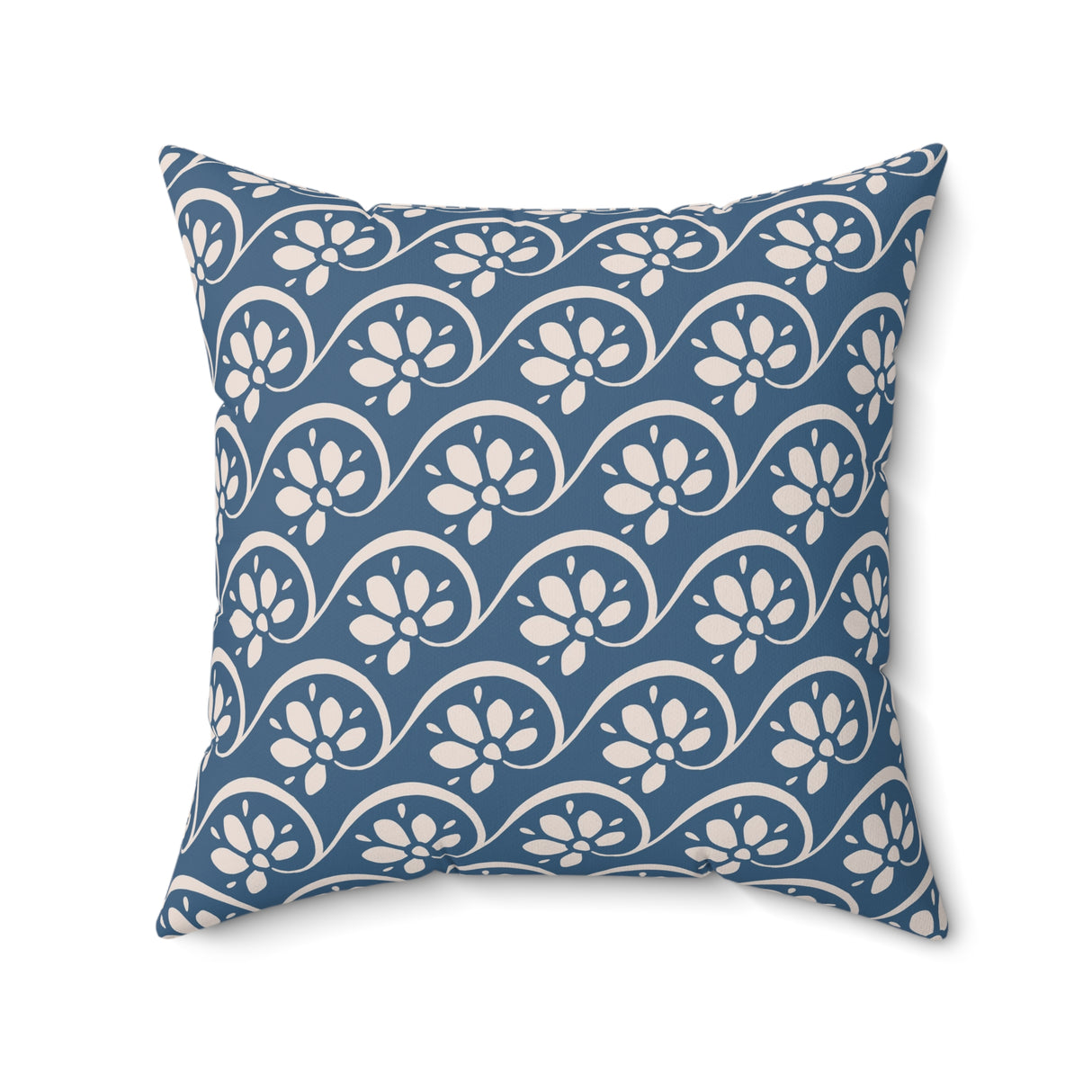 Nautical Floral Swirls Square Pillow