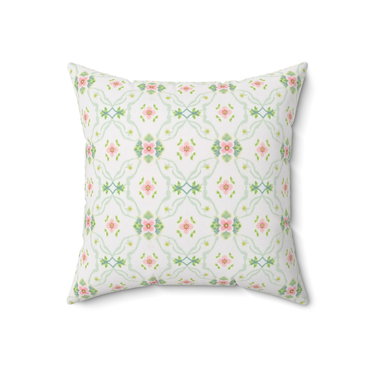 Garden Trellis Elegance Faux Suede Square Pillow