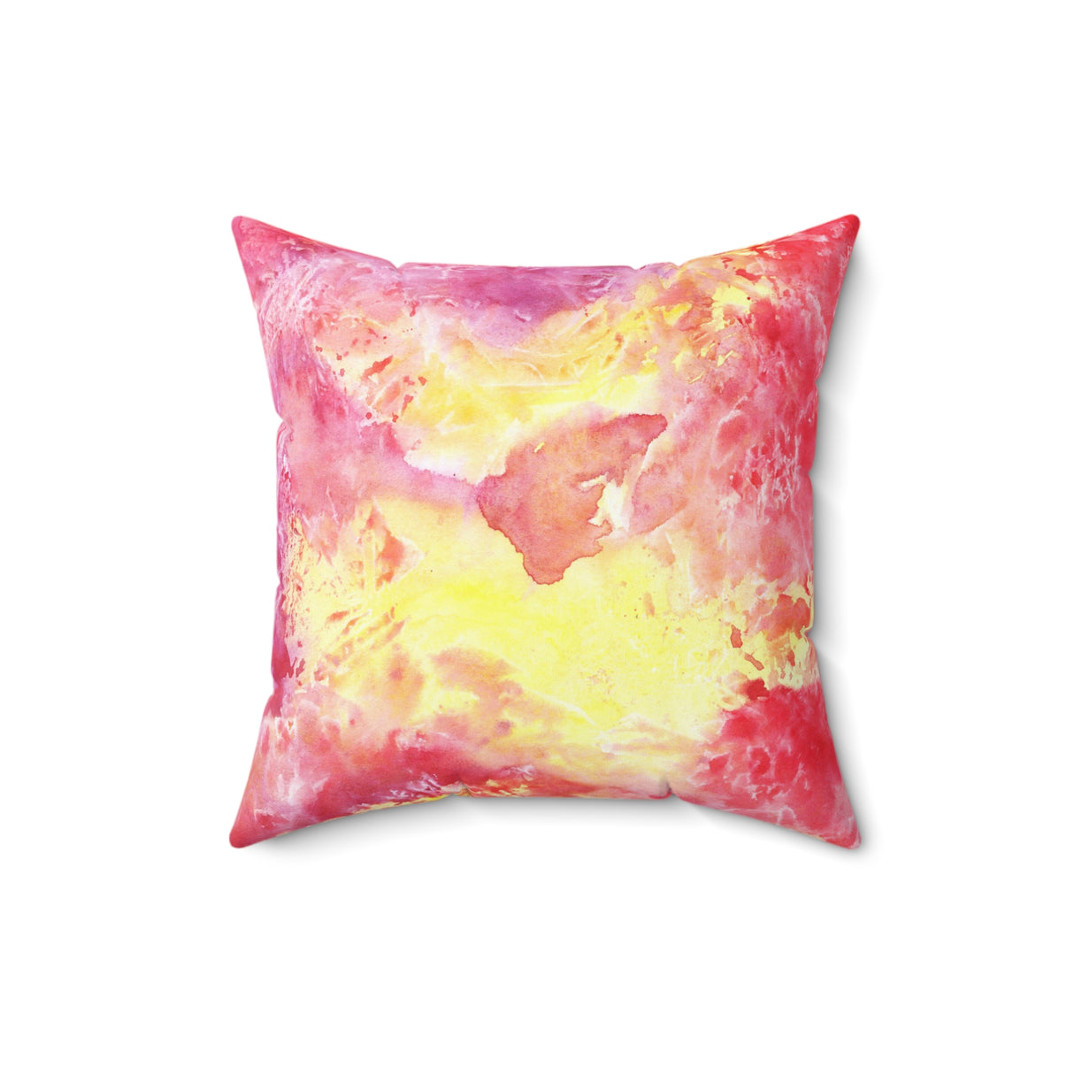 Radiant Watercolor Glow Square Pillow