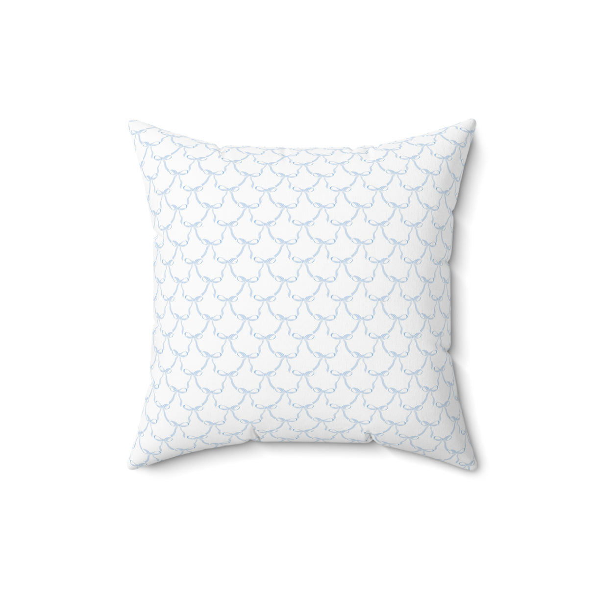 Preppy Blue Bow Square Pillow