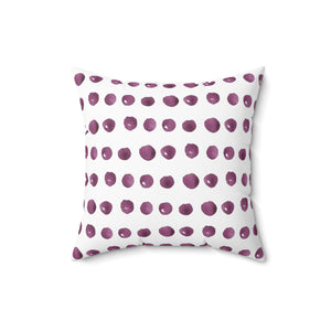 Watercolor Plum Dots Square Pillow