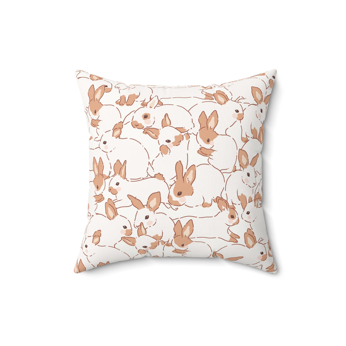 Bunny Whimsy Delight Square Pillow