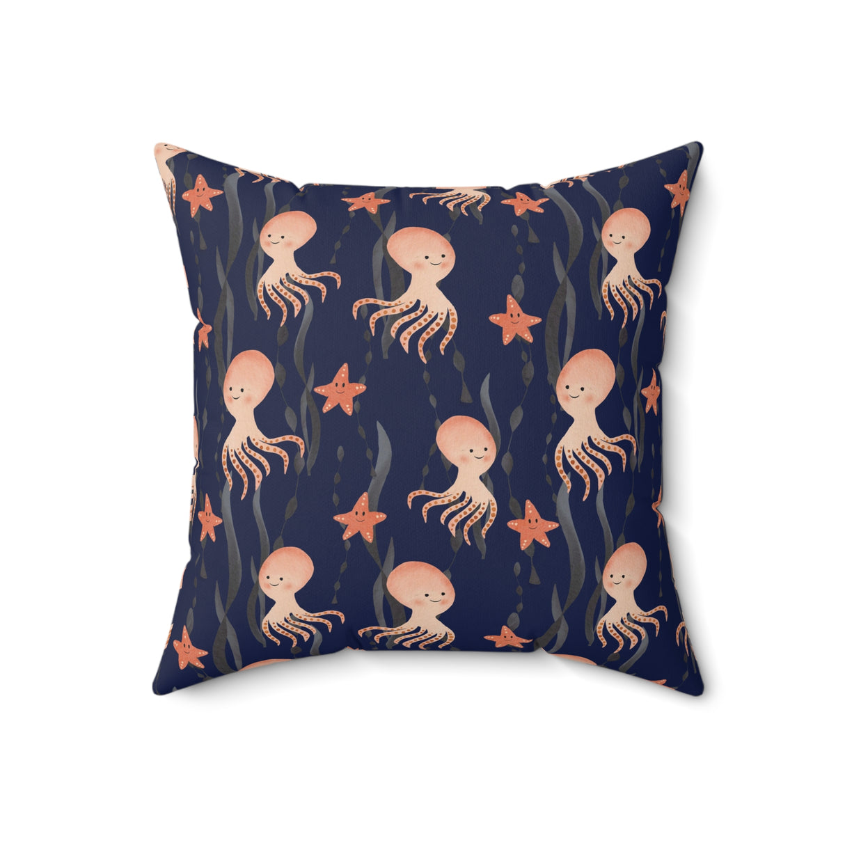 Cheerful Octopus Dance Square Pillow