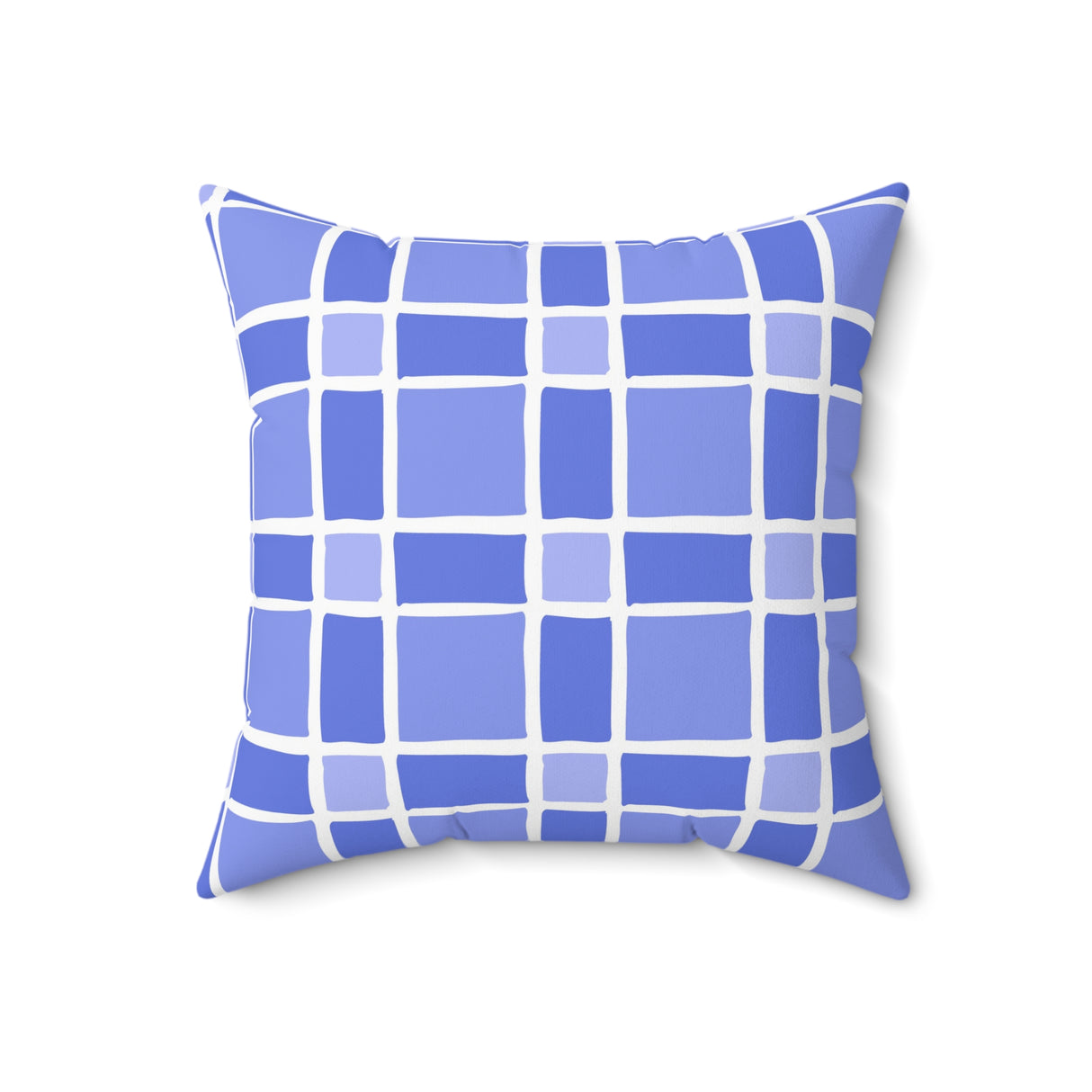 Blue Grid Harmony Square Pillow