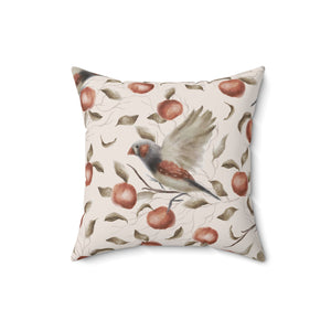 Autumn Songbirds Square Pillow