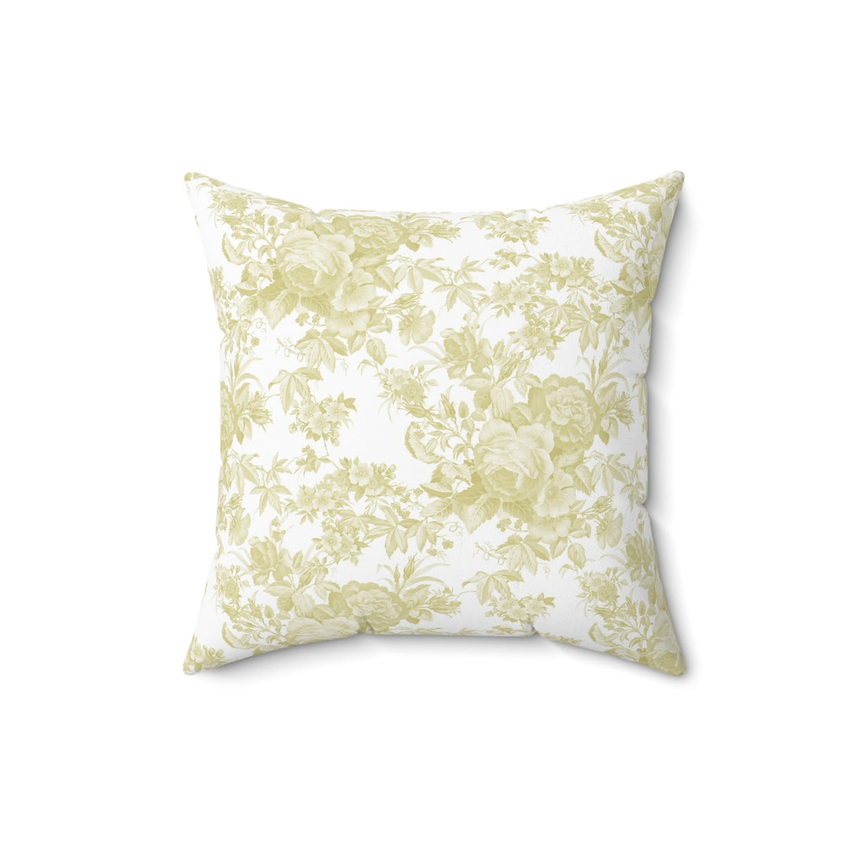 Golden Floral Elegance Square Pillow