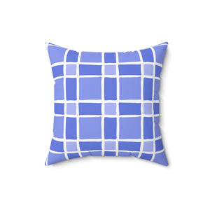 Blue Grid Harmony Square Pillow