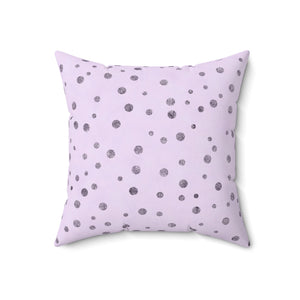 Glittering Lavender Dots Square Pillow