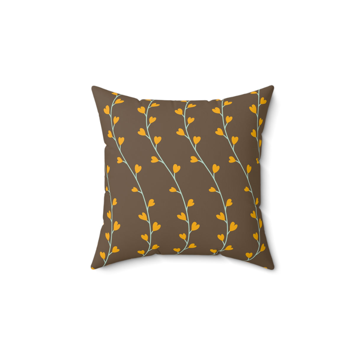 Golden Vine Elegance Square Pillow