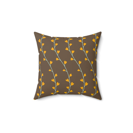 Golden Vine Elegance Square Pillow