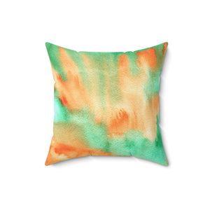 Vibrant Watercolor Flow Square Pillow