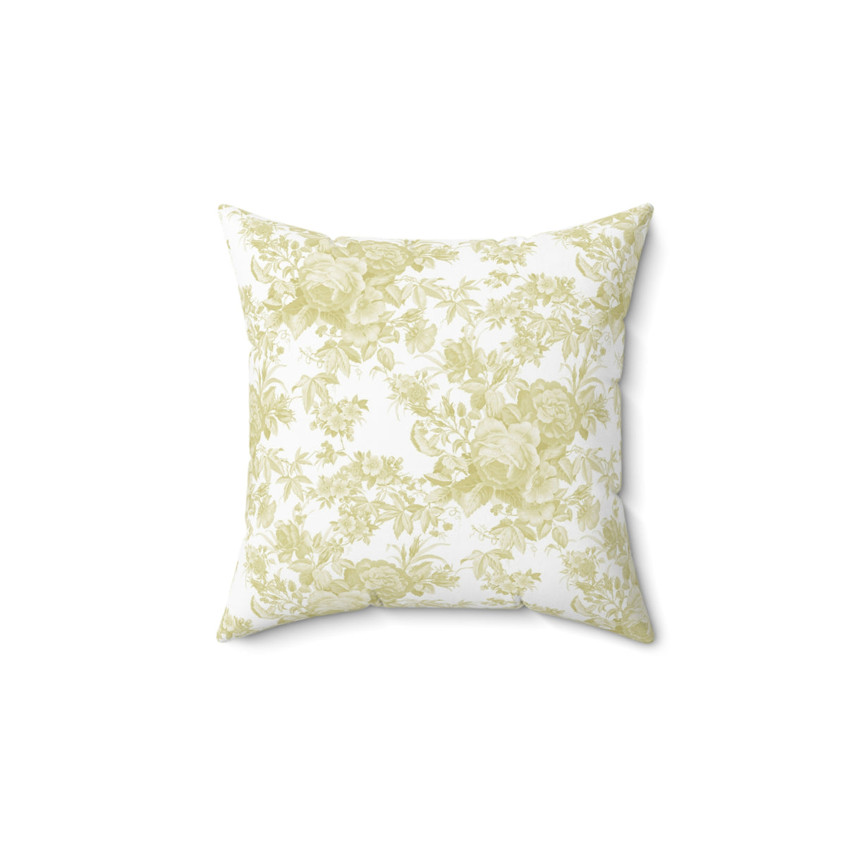 Golden Floral Elegance Square Pillow