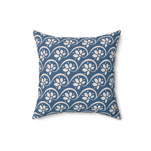 Nautical Floral Swirls Square Pillow