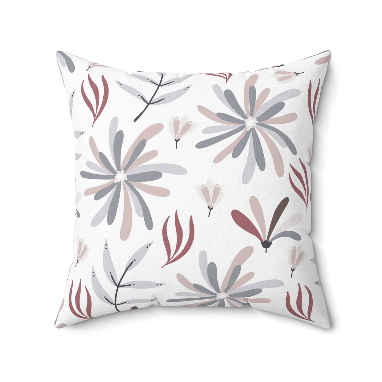 Soft Blush Flora Square Pillow