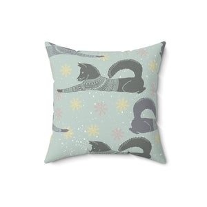 Winter Wolf Charm Square Pillow