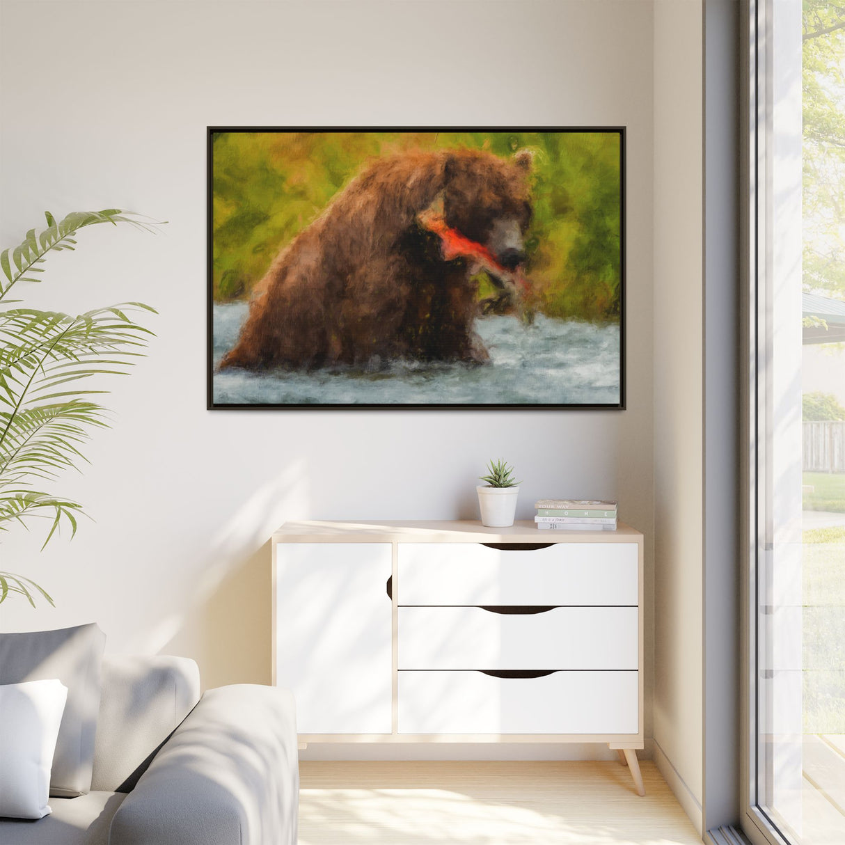 Brown Bear Fishing for Salmon, Katmai National Park