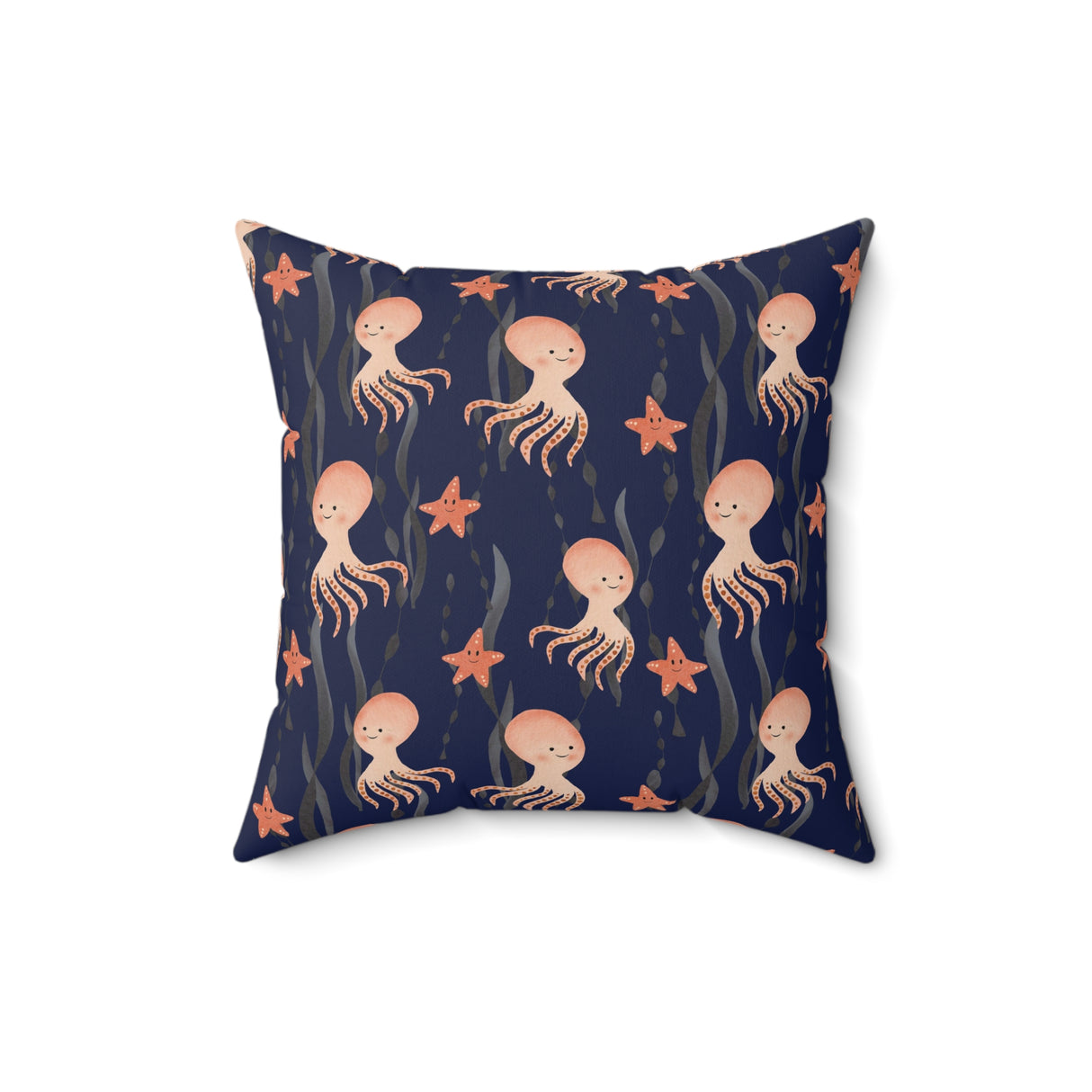 Cheerful Octopus Dance Square Pillow