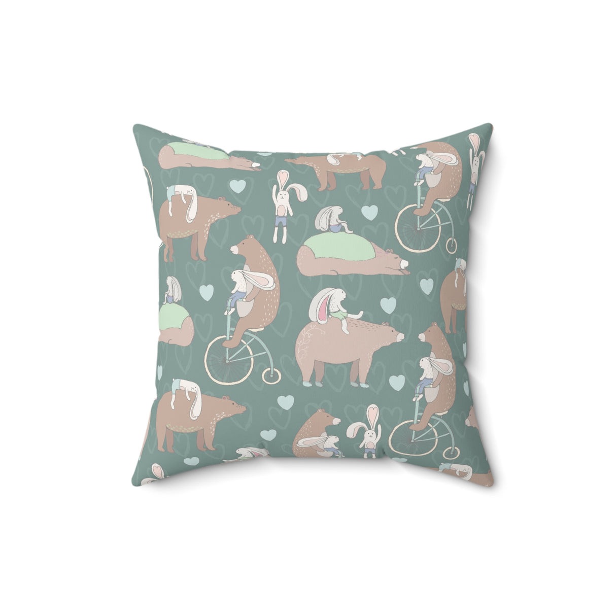 Whimsical Forest Friends Square Pillow