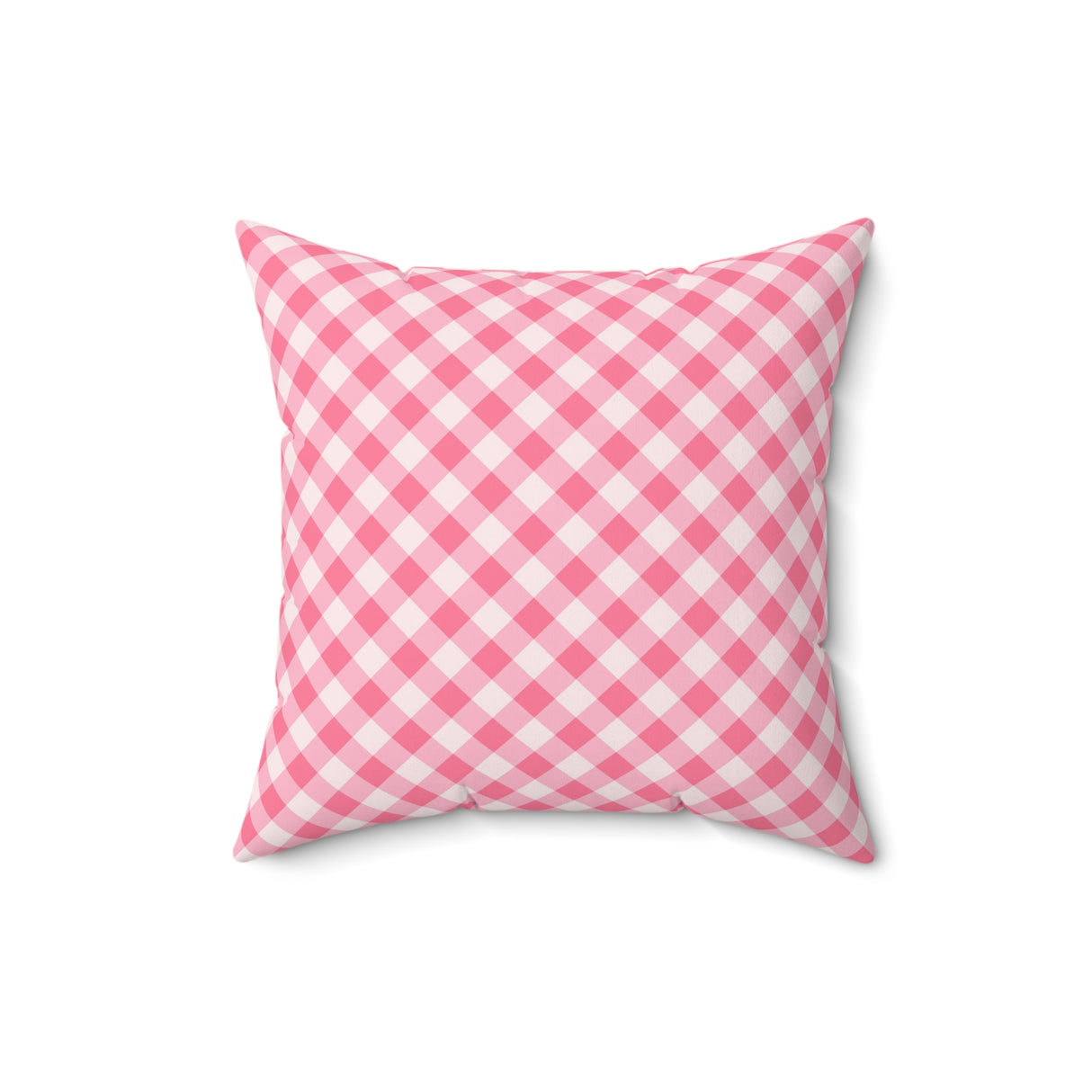 Pink Gingham Charm Square Pillow