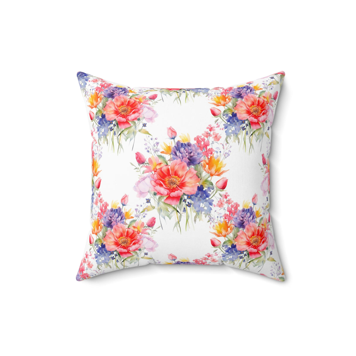 Blooming Garden Symphony Square Pillow