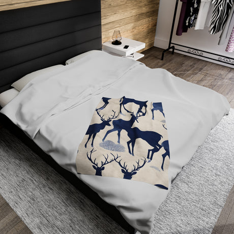 Serene Deer Velveteen Plush Blanket - Tranquil Deer Collection
