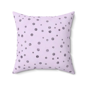 Glittering Lavender Dots Square Pillow