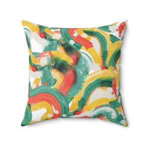 Colorful Symphony Square Pillow