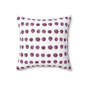 Watercolor Plum Dots Square Pillow