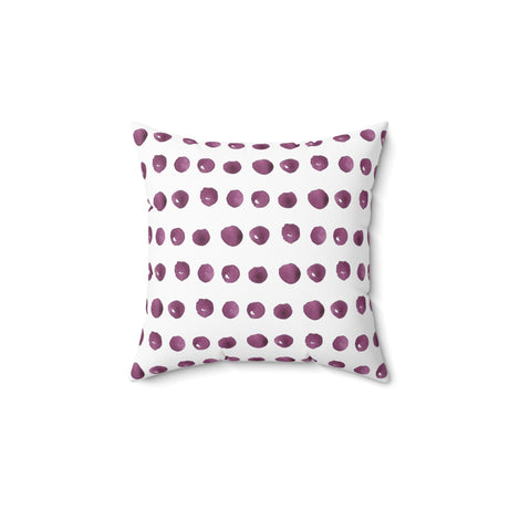 Watercolor Plum Dots Square Pillow