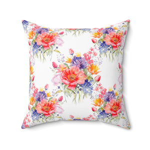 Blooming Garden Symphony Square Pillow