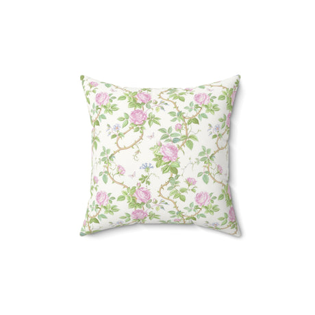 Romantic Rose Garden Square Pillow