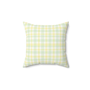 Soft Spring Plaid Square Pillow