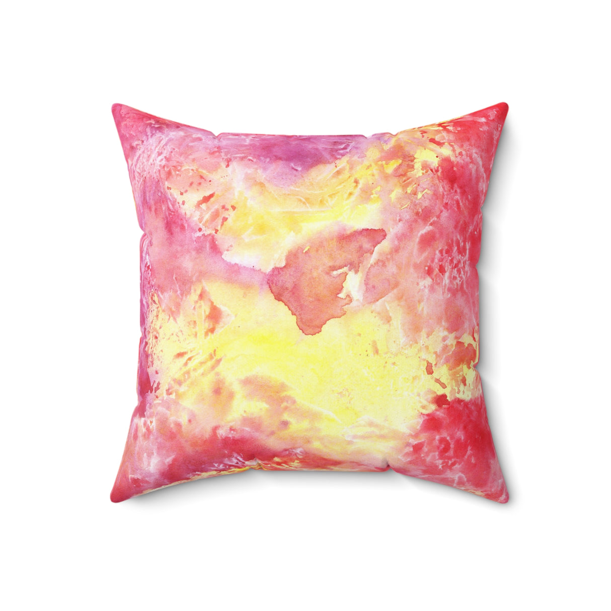 Radiant Watercolor Glow Square Pillow