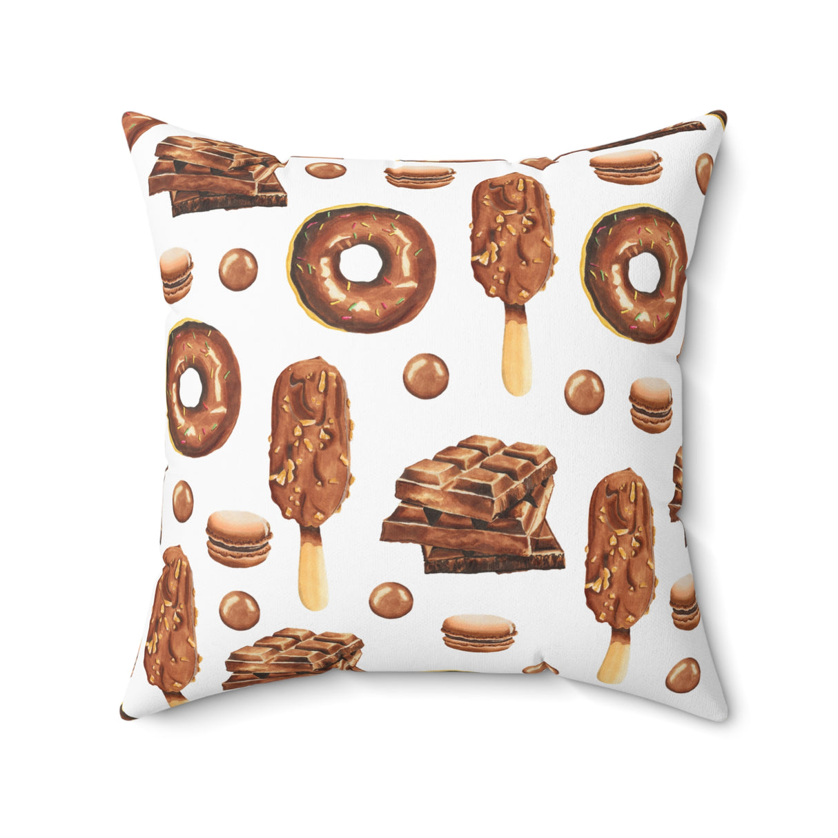 Sweet Chocolate Bliss Square Pillow