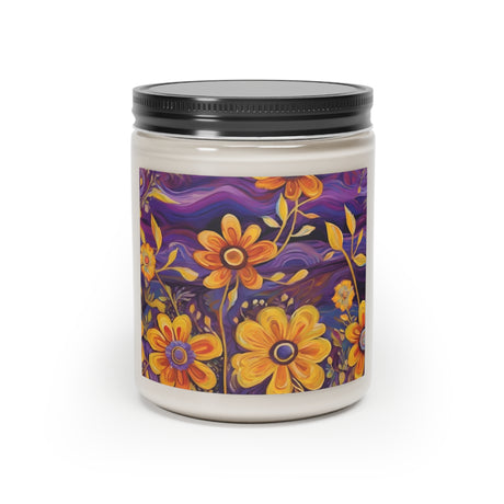 Bohemian Bliss 9oz Scented Candle - Psychedelic Floral Collection