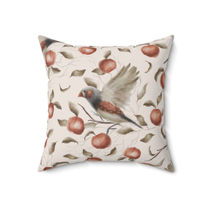 Autumn Songbirds Square Pillow